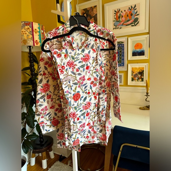 Handmade Cotton Floral Women's Pajama Set S - Picture 1 of 8